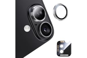 MAGIC JOHN for iPhone 16/16Plus Camera Lens Protector, Ultra HD Metal Individual Ring, 9H Tempered Glass, with Installation K