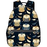 Cute Owl Pattern Backpack, Travel School Laptop Polyester Charming Animal Backpacks for Women Men Kids, Work Sports Back Pack Casual Daypack, Lightweight Rucksack Gifts for Hiking Camping Gym