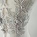 Beaded Flower Sequence lace Applique Motif Sewing Bridal Wedding 3in1 A5 3D (Silver)