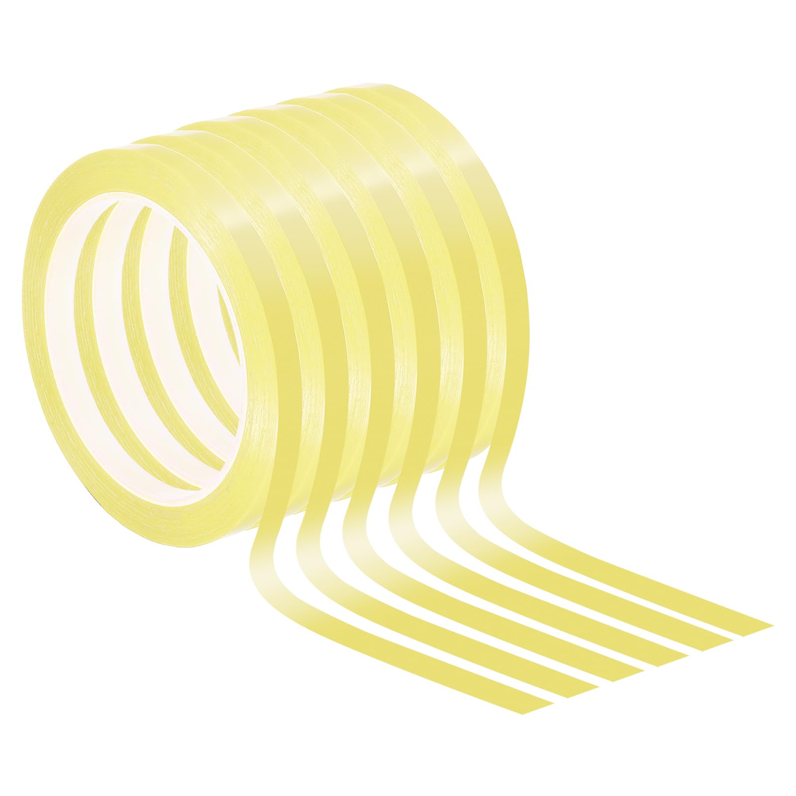 PATIKIL 5/16" Whiteboard Tape, 6 Pack Thin Dry Erase Tape for Graphic Chart Marking DIY Art, Light Yellow
