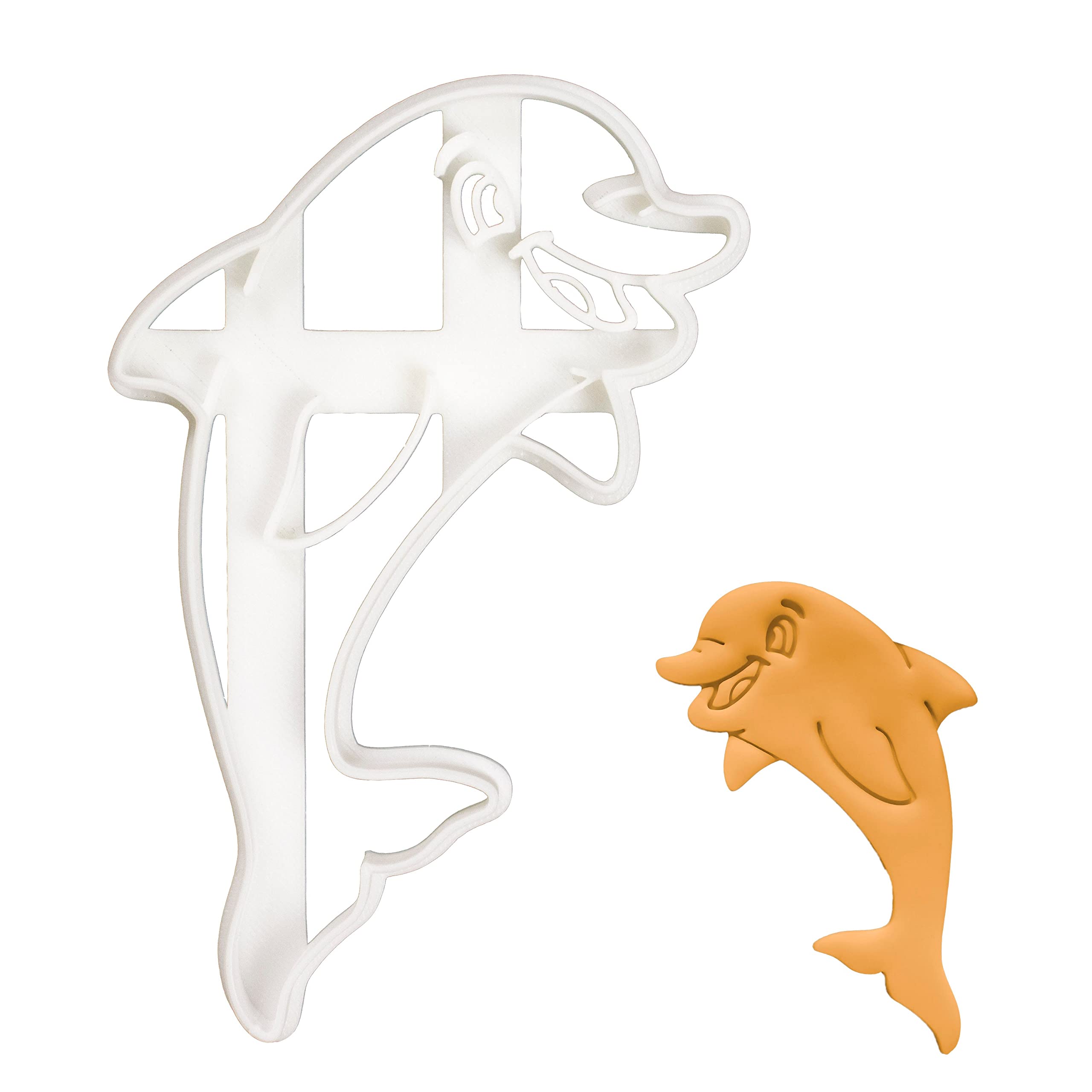 BAKERLOGY Cute Dolphin Cookie Cutter - Detailed Biscuit Cutter Design for Baking and Crafts, Ideal on Fondant, Dough, Clay