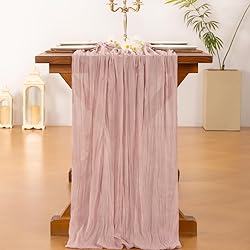 Socomi Pink Cheesecloth Table Runner Fall