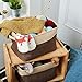 EZOWare Set of 3 Large Canvas Fabric Tweed Storage Organizer Cube Set W/Handles for Nursery Kids Toddlers Home and Office - 15 L x 10.5 W x 9.4 H -Brown/Beige
