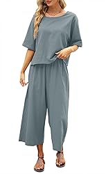 Nfsion Summer Cotton Linen Sets for Women 2