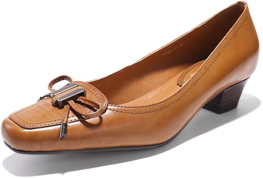 Mona flying Womens Leather Pumps Dress Shoes