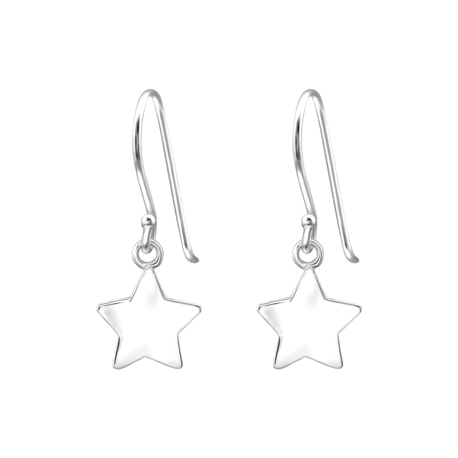 The Rose & Silver Company Women 925 Sterling Silver Star Hook Earrings