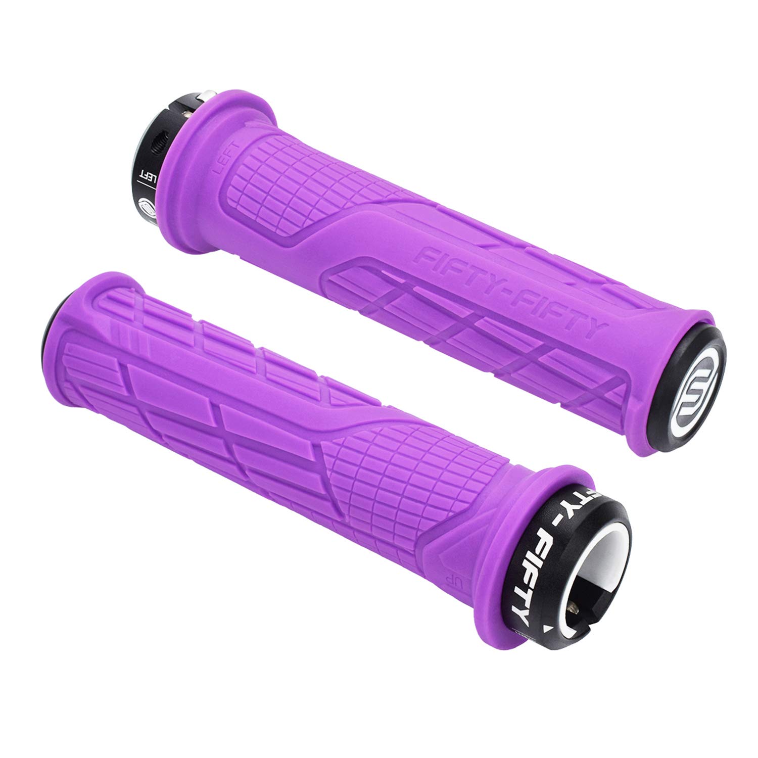 FIFTY-FIFTY Mountain Bike Handlebar Grips, Single Lock-on MTB Grips, Comfortable and Lock On, Non-Slip Bicycle Handle, Fit for All Mountain, Enduro, Downhill (Purple) โ image 1