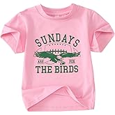 GLIGLITTR Toddler Football Shirt for Boy Girl Sundays are for The Birds Outfit Kids Funny Print Short Sleeve Graphic Tee Tops