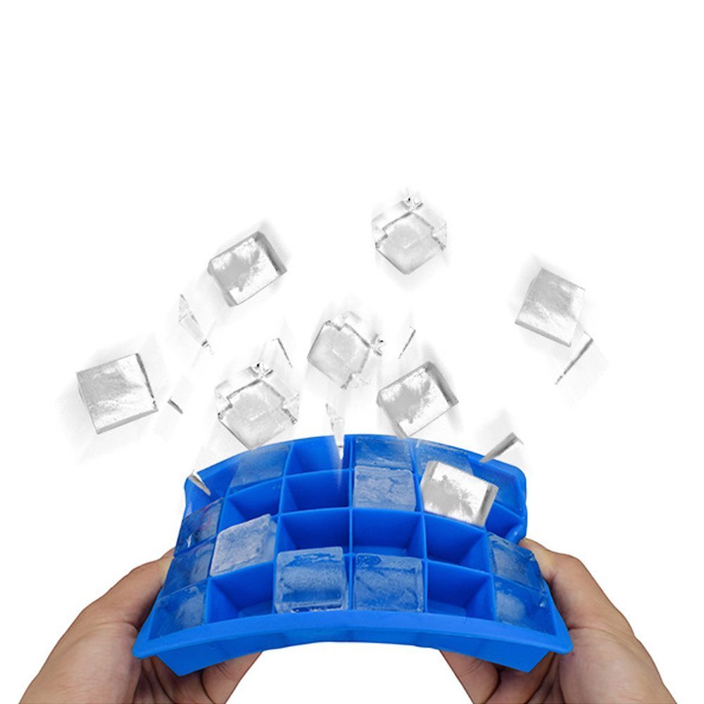 Docik Silicone Ice Cube Trays, 24 Cubes Per Ice Tray, Flexible 24