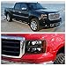 AUTOSAVER88 Headlight Assembly Compatible with 2007-2013 GMC Sierra 1500/2007-2014 Sierra 2500HD 3500HD Black Housing with Amber Reflector Clear Lens