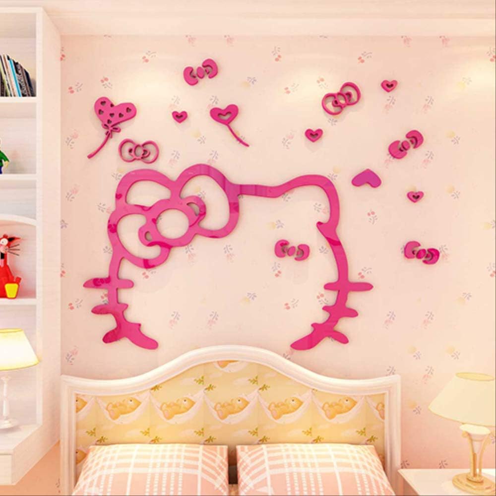 Hello Kitty 3D Stereoscopic Wall Paste Bedroom Bed Head Wall Sticker Children's Room Decoration Stickers