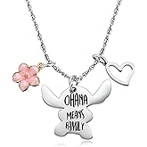 Ralukiia Ohana Means Family Necklace Stitch Keychain Jewellery Gifts for Women Men