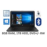 HP Flagship Premium 15.6 inch HD Touchscreen Black Laptop PC, Intel Core i3-7100U 2.40 GHz Dual-Core, 8GB DDR4, 1TB HDD, DVD, Bluetooth, WIFI, Webcam, Windows 10