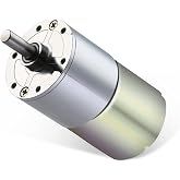 Greartisan DC 24V 600RPM Gear Motor High Torque Electric Micro Speed Reduction Geared Motor Centric Output Shaft 37mm Diameter Gearbox