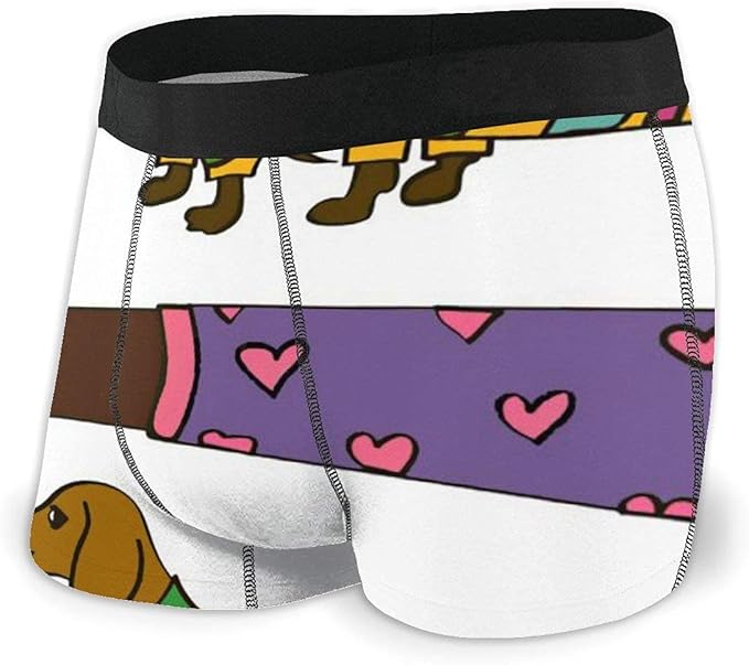 Adamitt Cartoon Dachshund Dogs Funny Long Men's Sexy Funny Print