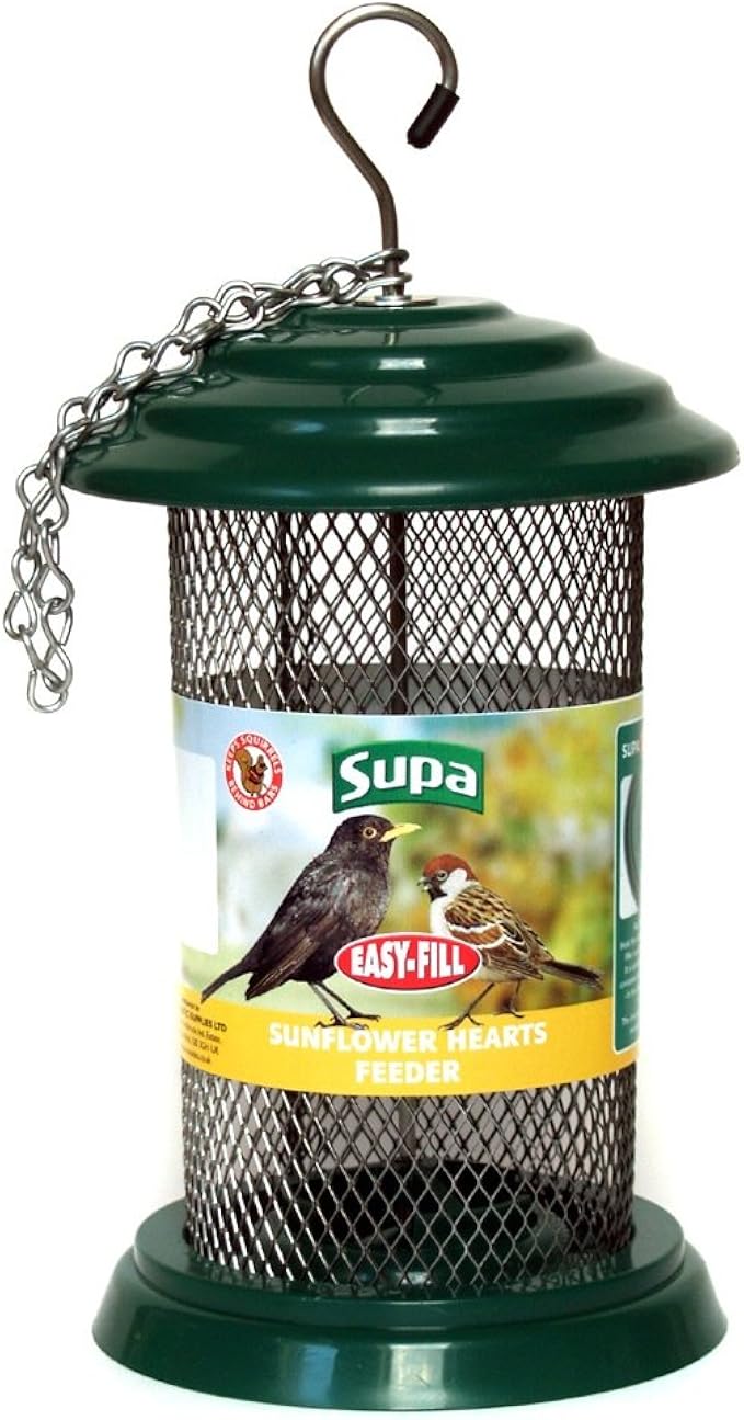 Supa Easy Fill Plastic Sunflower Heart Bird Feeder 20cm Green