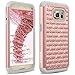 RANZ SAMS7-SPFPD- Galaxy S7 Case, Spot Diamond Studded Bling Crystal Rhinestone, Dual Layer Hybrid Cover, Silicone Rubber Skin Hard Case - Grey/Rose Gold