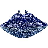 GBWYI Women Sparkling Lip Evening Bag Rhinestone Clutch Luxury Purse Crystal Clutch for Wedding Party Prom