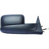 K Source Passenger-Side Towing Mirror &ndash; For 1998-2002 Ram 1500, 2500 &amp; 3500, Textured Black, Spot Mirror, Flip-Out Head, Foldaway, Heated Power