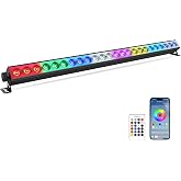 OPPSK 120W RGBW LED Stage Wash Light Bar by APP, Remote &amp; DMX Control | RGB Backlight, Sound-Activated, Wall Wash Lighting, Bracket &amp; tripod included for Church Band Club Wedding Show