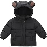 ANHDM Toddler Girl Winter Coat Baby Boys Fleece Warm Cute Bear Ear Hooded Jacket Clothes