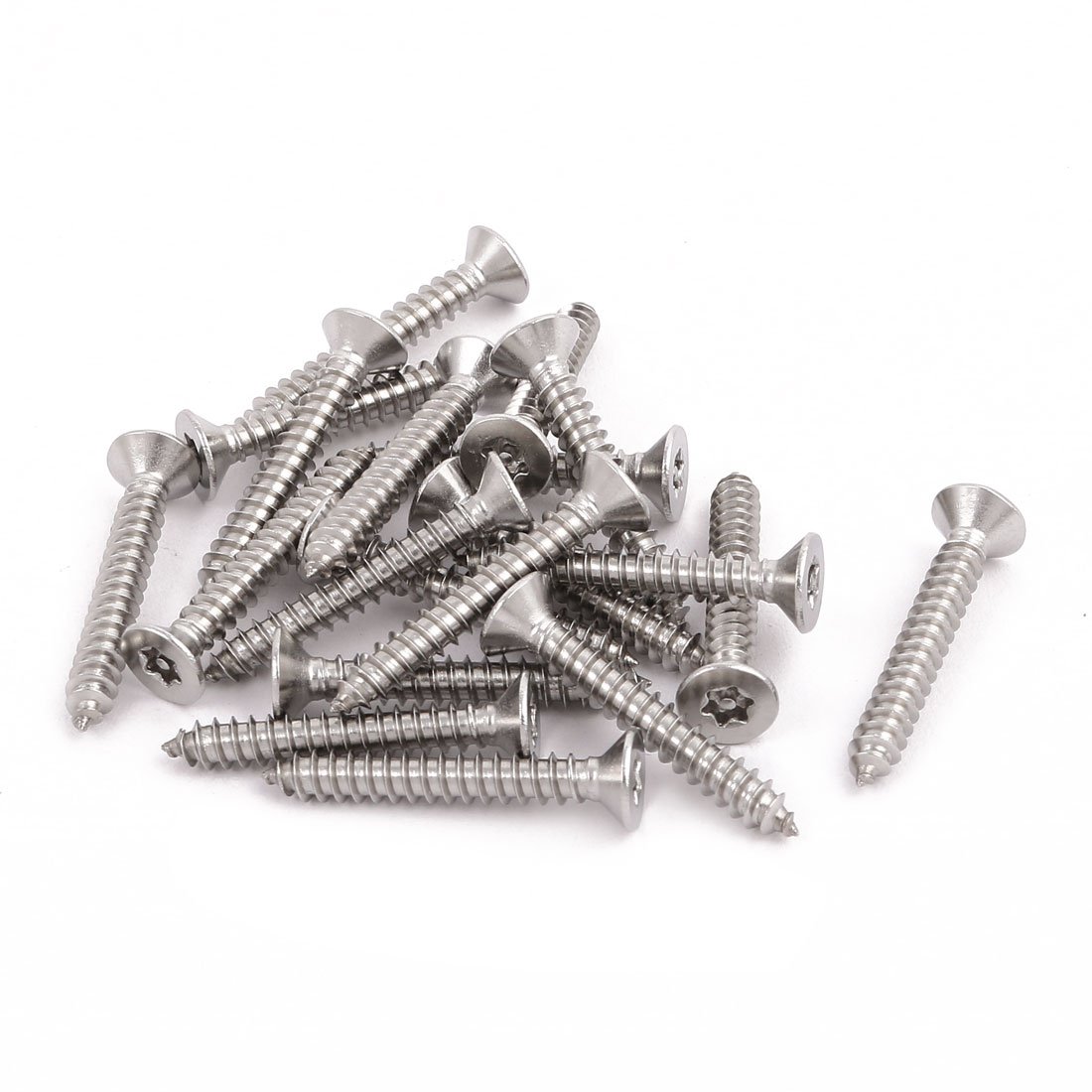 Sourcingmap M4.2x30mm 304 Stainless Steel Flat Head Torx Self Tapping Screw Fastener 20pcs