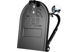 TUOLETU Mailbox Door Replacement,6 1/4"(W) x 8 1/4"(H) Exact Size,Black Metal Mailbox Door Front Panel with Easy Installation Kit,Fits Most Standard Curbside Residential Mailboxes