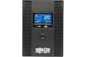 Tripp Lite SMART1300LCDT 1300VA UPS Battery Backup, AVR, LCD Display, 8 Outlets, 120V, 720W, Tel & Coax Protection, USB, 3 Year Warranty & $250,000 Insurance Black