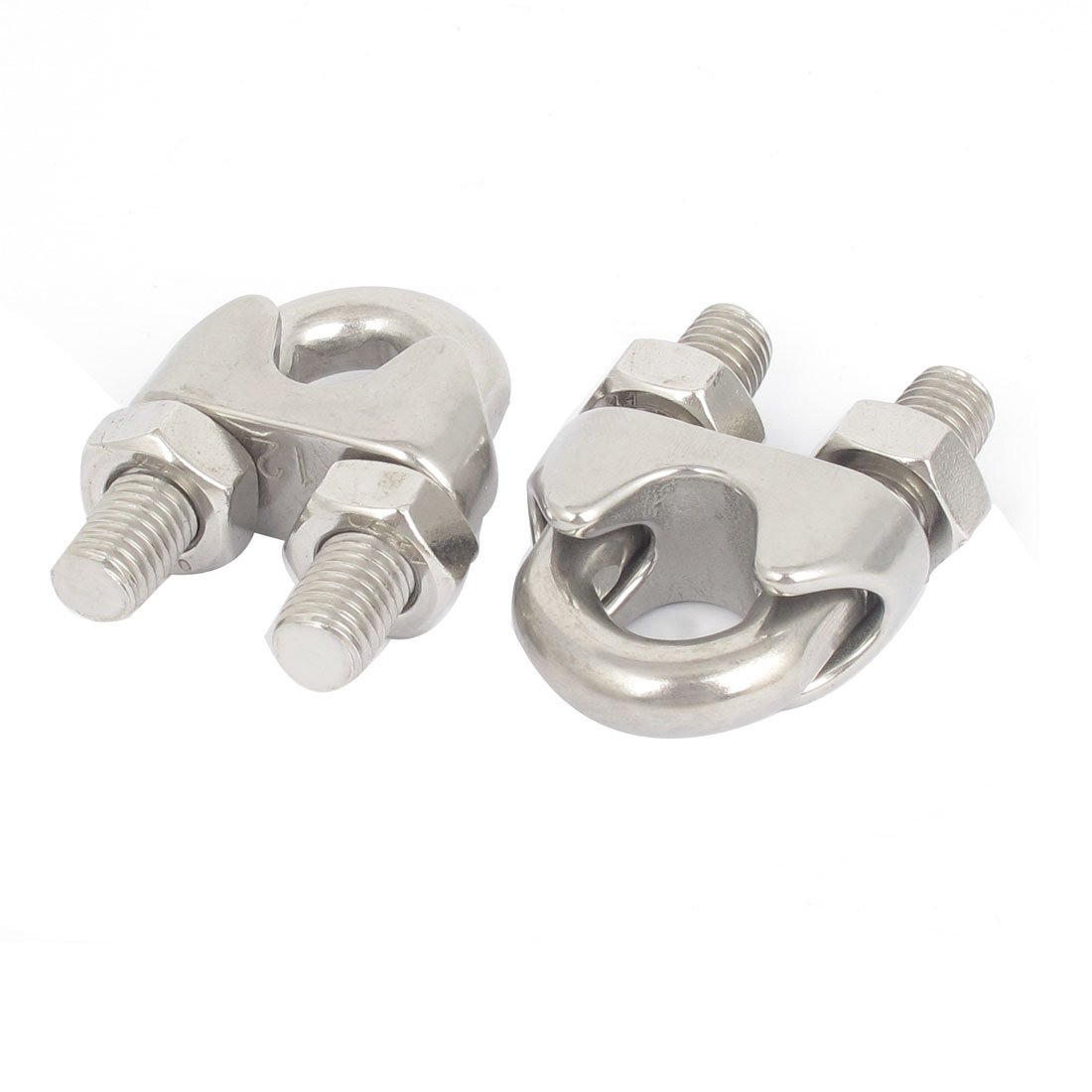 sourcing map 12mm 1/2 Inch Stainless Steel Wire Rope Cable Clamp Clips 2pcs