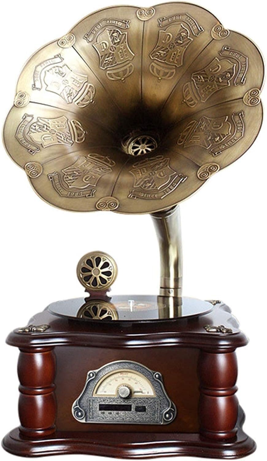 Mua ノスタルジックなヴィンテージステレオ蓄音機、レコード