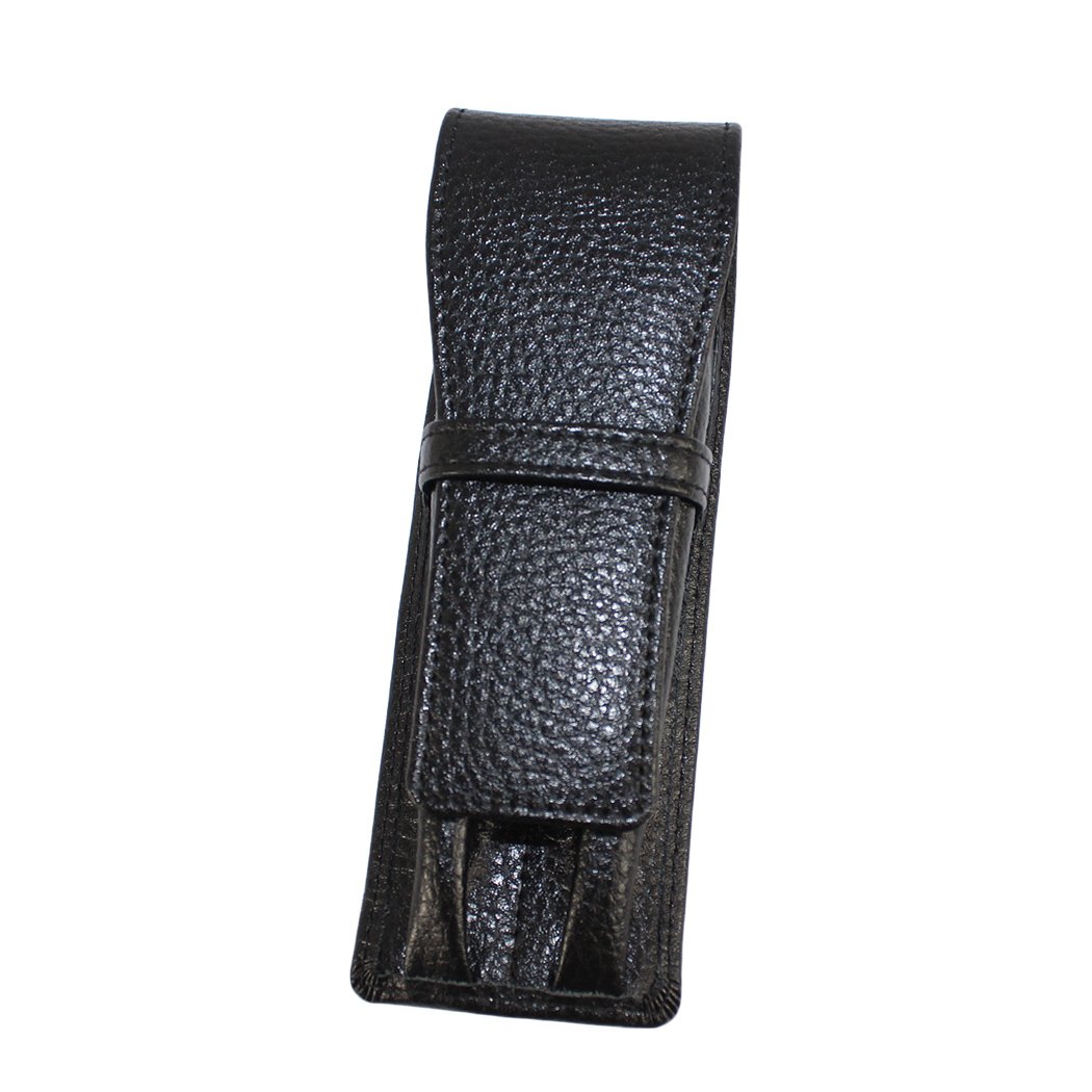 New Gullor Genuine Leather Pen Case for 2 Pens - Black