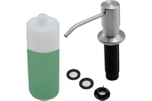 ECOCHANNELS Built in Soap Dispenser for Kitchen Sink, Stainless Steel Brushed Nickel Countertop Pump Head, Dish Soap Hand Lotion Dispenser with Refillable 16.9oz Bottle