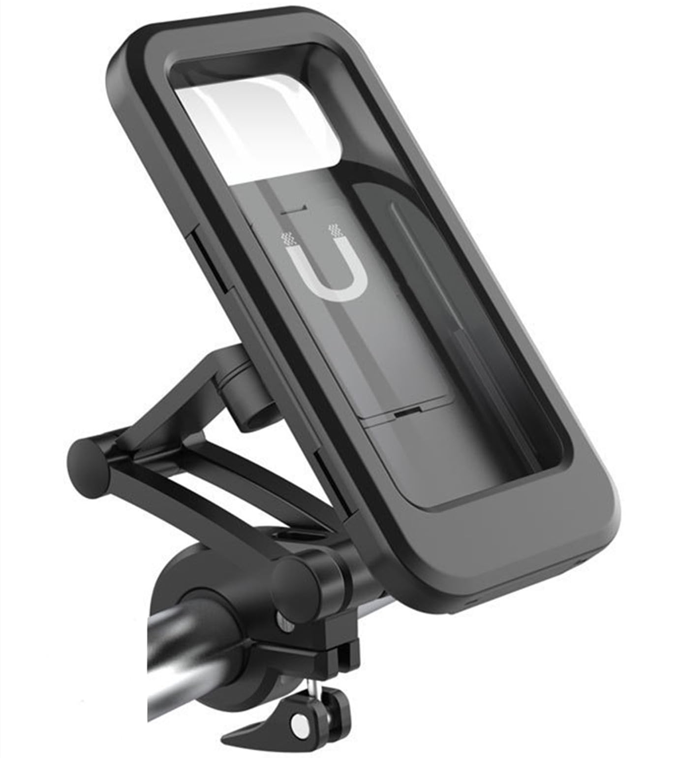 Outdoor Bike Motorcycle Mount 360° Adjustable Universal Waterproof Bicycle Smartphones Mount Bike Phone Handlebar Clamp Case with TPU Touch-Screen