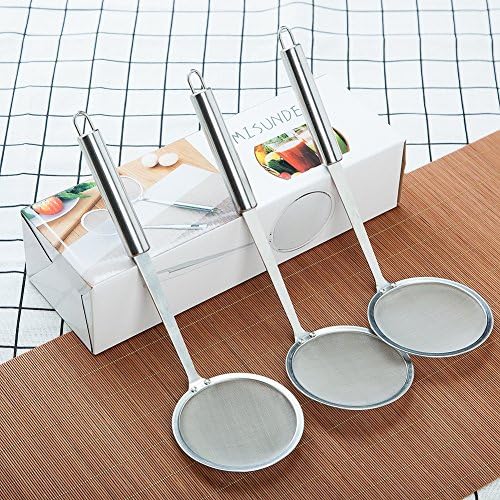 Mesh Strainer Stainless Steel 18/8 - 2017 MISUNDER Kitchen Utensil with Round Handle for Juice Tea Cookings, Set of 3(XH-6656)