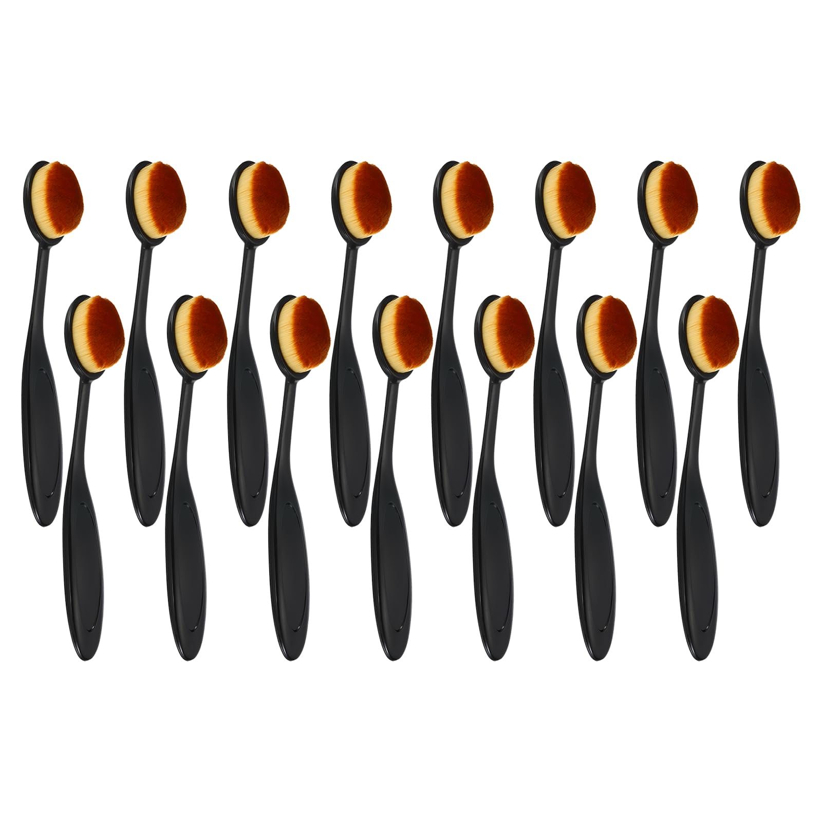 PATIKIL Blending Brushes for Crafts, 15 Pcs 4# Plastic Ink Blending Brushes Tool for Card Making Painting Card Making Stamping, Black(Brown Hair)