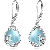 POPLYKE Celtic Filigree Teardrop Drop Dangle Earrings Sterling Silver Leverback Earrings Jewelry for Women