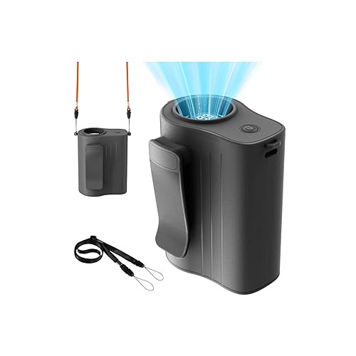 Girasol Portable Waist Fan Rechargeable with 100 Speed 13300RPM Strong Airflow, 4000 mAh Mini Hanging Neck Fan, Clip on Wearable Belt Fan for Camping, Outdoor, Jobsite, Travel(Dark Grey)