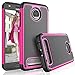 Tekcoo Moto Z2 Play Case, Tekcoo Motorola Z2 Play Droid Case for Girls, [Tmajor] Shock Absorbing [Rose] Rubber Silicone & Plastic Scratch Resistant Defender Bumper Hard Cases for Moto Z Play 2017