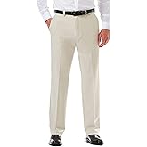 Haggar Men's Cool 18 Pro Classic Fit Flat Front Casual Stretch Performance Golf Pant - Regular and Big & Tall