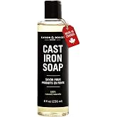 CARON &amp; DOUCET - Cast Iron Cleaning Soap | 100% Plant-Based Soap | Best for Cleaning, Restoring, Removing Rust and Care Before Seasoning | For Skillets, Pans &amp; Cast Iron Cookware&hellip; (8 oz)