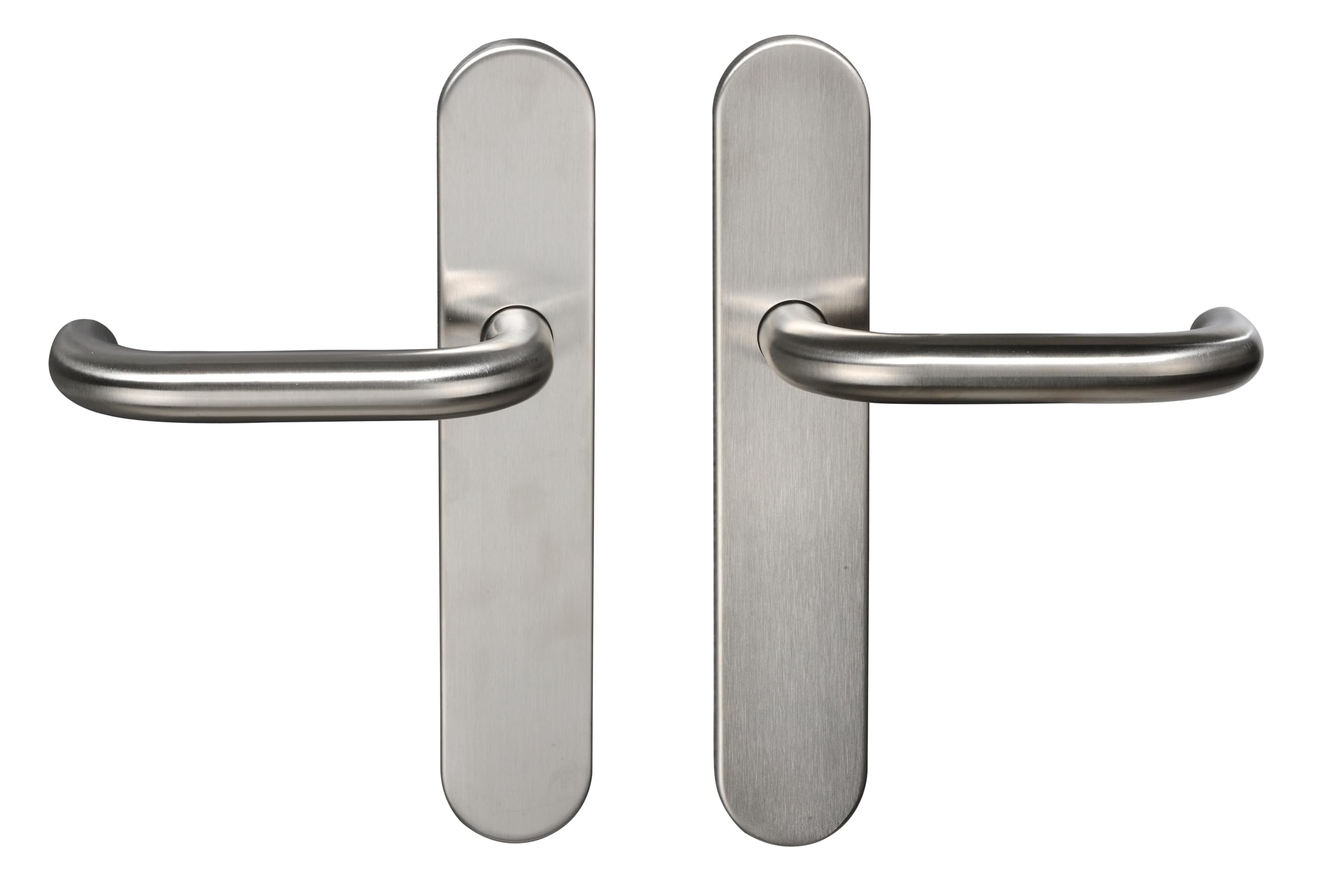 Bricard 666464 Stainless Steel Handle Set on Tempo Classic Plate for Keyless Interior Door (Pipe Spout)