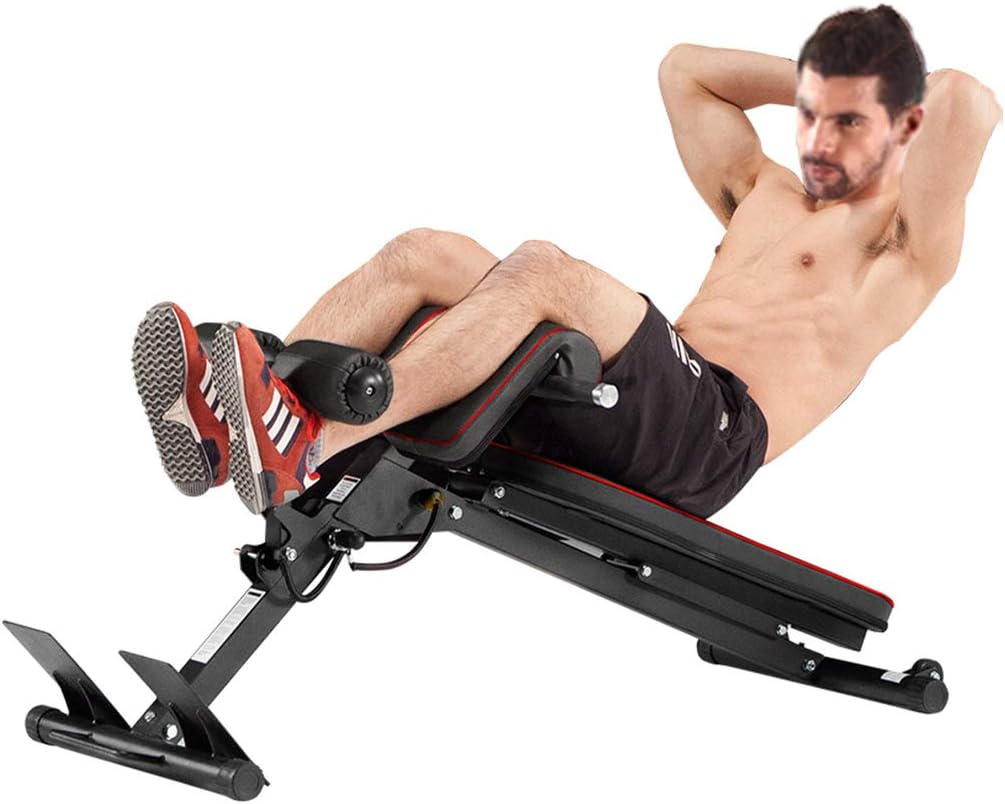 XUEMEI Folding Weight Table Roman Chair Goats Abdominal Fitness Equipment Sit-ups Multi-Function Dumbbell Bench Pastor Stool