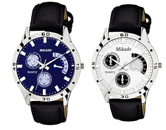 Buy Mikado Multicolor High Quality Analog Watches Combo for Men's and