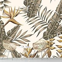 Wall Mural Flowers and Leaves Removable Self-Adhesive Wallpaper Wall Decoration for Bedroom Living Room - 66x96 inches