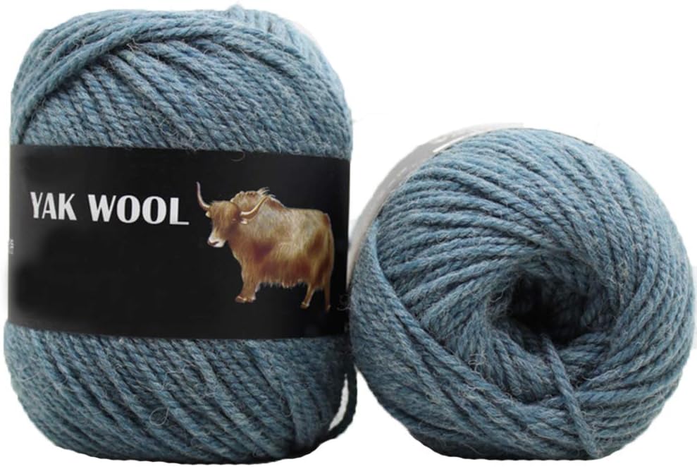Deep Cyan Soft Yak Wool Yarn 100g/0.22lb Hand Knitting Yarn DIY Crochet Yarn Weaving Yarn for DIY Bag Scarf Socks Coat Gloves Blanket Cushion Crocheting Projects Knitting Materials
