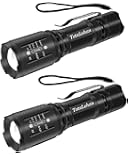 TC1200 PRO FLASHLIGHT Tactical Police 2000 Lumen 5 Mode Ultra bright Safety Zoom LED Tac Flashlight with Belt Clip, 2 Pack