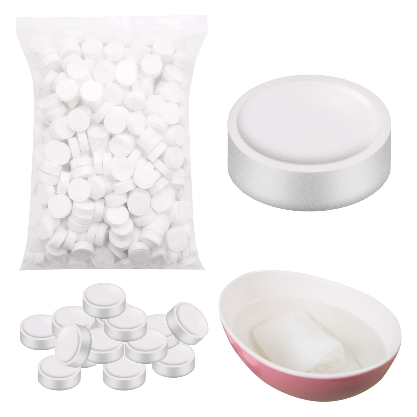 Smallterm 500 PCS Disposable Face Cloths,100% Biodegradable Compressed Towel,Mini Absorption Wipes Compressed Towels Tablets for Home,Beauty,Camping,Outdoor Sports