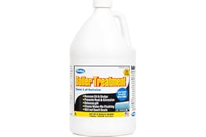 ComStar Boiler Treatment w/Blue Color Indicator, Boiler Water Cleaner & pH Neutralizer, Prevents Rust, Scale in Boiler Water Without Flushing, Helps to Remove Oil & Sludge, 1 Gallon (35-145)