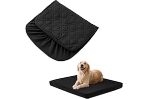 BOCTOPUG Dog Bed Covers Replacement Washable - Waterproof Dog Bed Covers Quilted, Water Absorbable Pet Puppy Bed Cover for Dog Cat, Cover Only 53Lx40Wx6H Inches Black