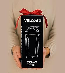 VELOMIX -2 Pack- 28 oz Protein Shaker Bottles for